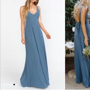 Jenn Maxi Bridesmaid Dress - Slate Blue Chiffon